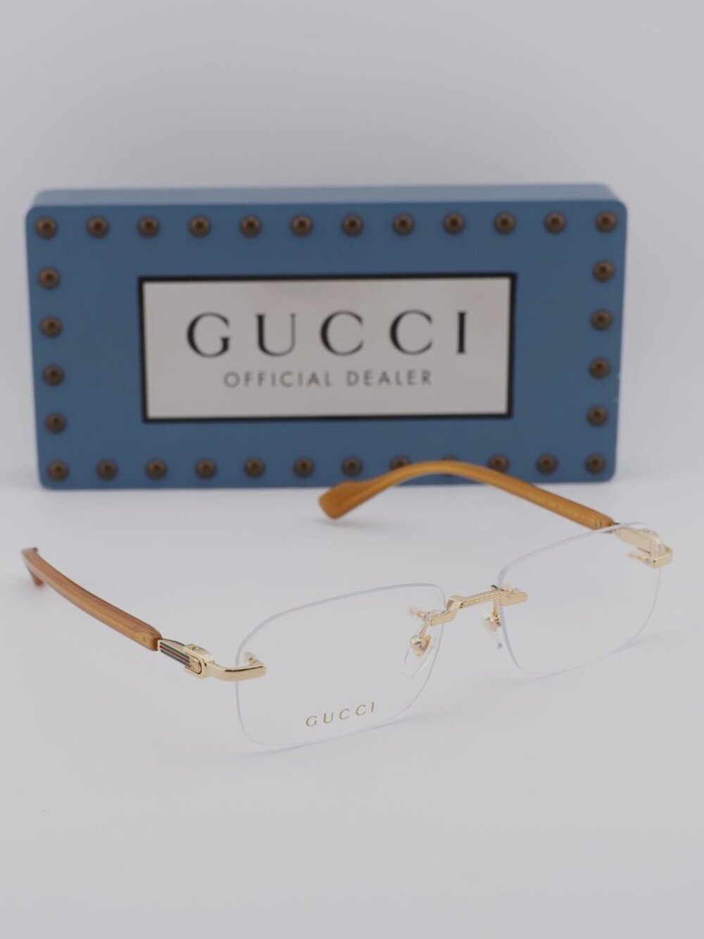Gucci GG1221O 006 Rectangle Eyeglasses - Gold 56mm
